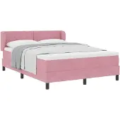 vidaXL Boxspring bed met hoofdeinde Roze 160 x 200 cm Fluweel