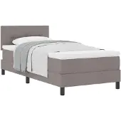 vidaXL Boxspring bed met hoofdeinde Taupe 90 x 190 cm Stof
