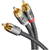 Goobay Plus Subwoofer/Tulp mono - Tulp stereo kabel | 2 meter