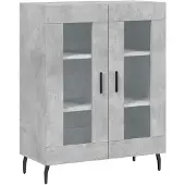 vidaXL Hoge kast 69,5x34x180 cm bewerkt hout betongrijs