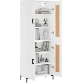 vidaXL Hoge kast 69,5x34x180 cm bewerkt hout wit