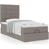 vidaXL Bed met matras 100x200 cm stof taupe