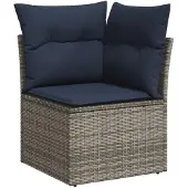 vidaXL 13-delige Loungeset met kussens poly rattan grijs
