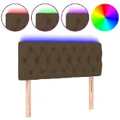 vidaXL Hoofdbord LED 100x7x78/88 cm stof donkerbruin