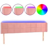 vidaXL Hoofdbord LED 183x16x78/88 cm fluweel roze