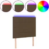 vidaXL Hoofdbord LED 90x5x118/128 cm stof donkerbruin