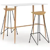 vidaXL 3-delige barset, wit