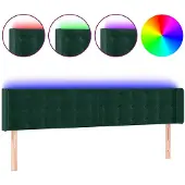 vidaXL Hoofdbord LED 163x16x78/88 cm fluweel donkergroen