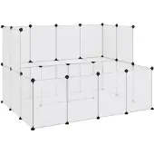 vidaXL Dierenhok klein 143x107x93 cm polypropeen en staal transparant