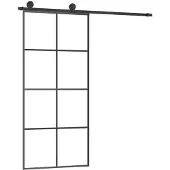 vidaXL Schuifdeur met beslag 90x205 cm ESG-glas en aluminium