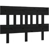 vidaXL Hoofdbord 203,5x3x81 cm massief grenenhout zwart