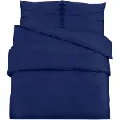 vidaXL Dekbedovertrekset 155x220 cm microvezel marineblauw