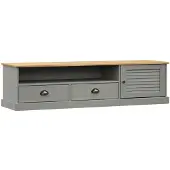 vidaXL Tv-meubel VIGO 156x40x40 cm massief grenenhout grijs