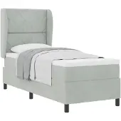 vidaXL Boxspringbed met matras, lichtgrijs, 200 x 80 cm, polyester