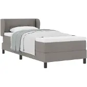 vidaXL Boxspring bed met hoofdeinde Taupe 90 x 200 cm Stof