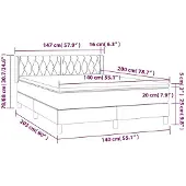 vidaXL Boxspringbed met matras, blauw, 140x200 cm, gestoffeerd