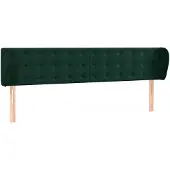 vidaXL Hoofdbord met randen 163x23x78/88 cm fluweel donkergroen