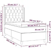 vidaXL Boxspring met matras stof crèmekleurig 80x200 cm