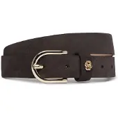 BOSS Suède riem met goudkleurig Double B-monogram