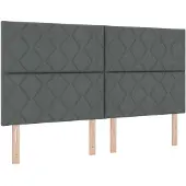 vidaXL LED Boxspringbed met Matras Donkergrijs 180 x 200 cm Stof