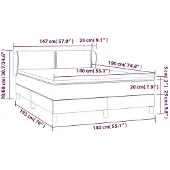 vidaXL Boxspring met matras stof blauw 140x190 cm
