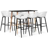 vidaXL 7-delige Barset zwart en wit