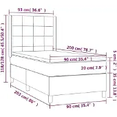 vidaXL Boxspring met matras stof crèmekleurig 90x200 cm