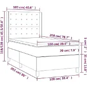 vidaXL Boxspring met matras stof taupe 100x200 cm