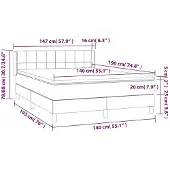 vidaXL Boxspring met matras stof blauw 140x190 cm