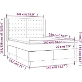 vidaXL Boxspring met matras stof taupe 140x190 cm