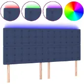 vidaXL Hoofdbord LED 160x5x118/128 cm stof blauw