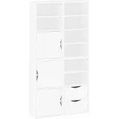 vidaXL Bijzetkastjes, 4 stuks, ODDA, wit, 40x24x79 cm, massief grenenhout