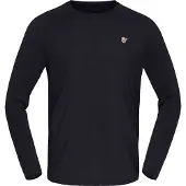 Norrøna - Thermokleding - Femund PureUll Long Sleeve M Caviar Black voor Unisex van Wol - Maat M - Zwart