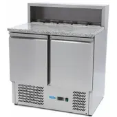 Maxima Pizzawerkbank 90 cm 2 Deuren 5 x 1/6 GN incl. RVS Afdekking