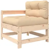 vidaXL Tuinstoel met kussens massief grenenhout