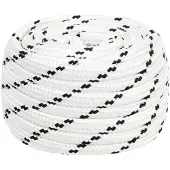 vidaXL Boottouw gevlochten 20 mmx50 m polyester wit