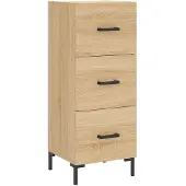 vidaXL Hoge kast 34,5x34x180 cm bewerkt hout sonoma eikenkleurig