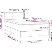 vidaXL Boxspring met matras stof blauw 80x200 cm