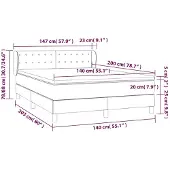 vidaXL Boxspring met matras stof blauw 140x200 cm
