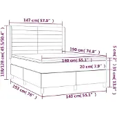 vidaXL Boxspring met matras stof blauw 140x190 cm