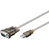 Goobay Serieel Adapterkabel [1x USB-A-stekker - 1x D-sub stekker 9-polig] 95435 USBA auf D Sub RS232 Stecker 9 pol USB seriell RS232 Konverter 1,5m 1.5
