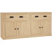 vidaXL Dressoirs 2 st bewerkt hout sonoma eikenkleurig