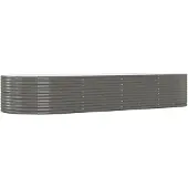 vidaXL Plantenbak 367x140x68 cm gegalvaniseerd staal grijs