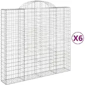 vidaXL Schanskorven 6 st gewelfd 200x50x180/200 cm ijzer