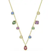 Swarovski Ketting 'IMBER' blauw / geel / goud / lila