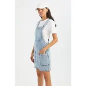 Hiccups for Kids Denim Overall Mini-jurk met Pocket-detail