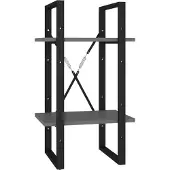 vidaXL Boekenkast met 2 schappen 40x30x70 cm bewerkt hout grijs