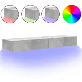 DKD Home Decor Tv-meubels met LED-verlichting 2 st 60x35x15,5 cm betongrijs