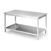 HBM Metalen werkbank, 150 cm lang, gemaakt van chroomstaal.