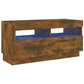 vidaXL TV-kast met LED-verlichting, gerookt eikenhout, 80x35x40 cm